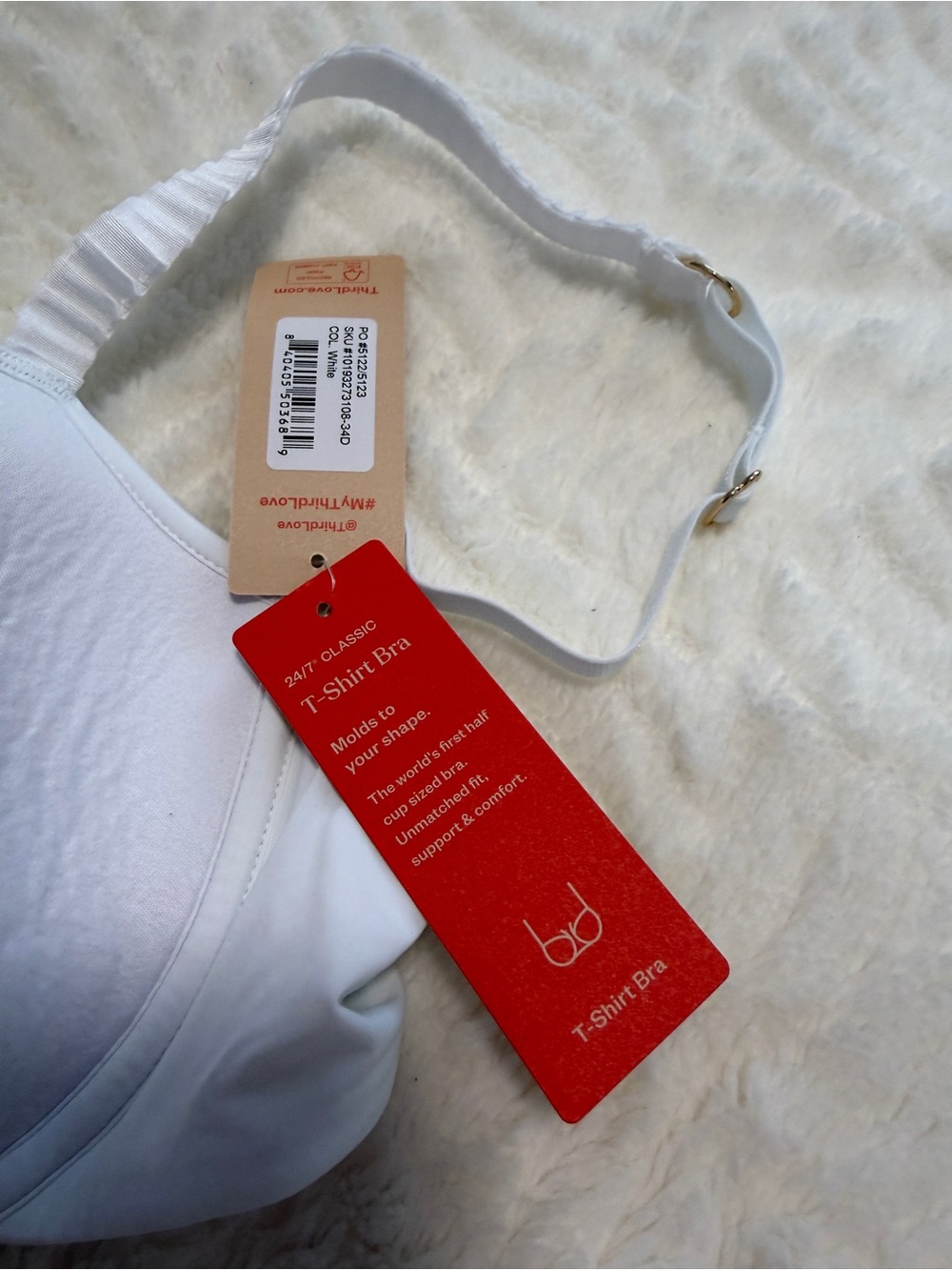 ThirdLove White T-Shirt Bra with tags - Picture 3 of 8